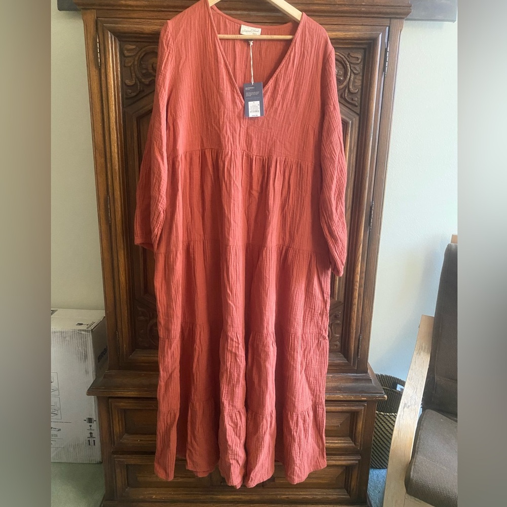 Soft, flowy Rust Maci Dress NWT